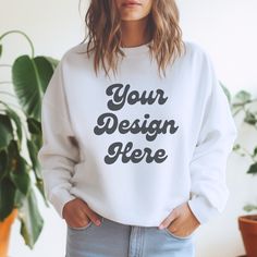 Customizable White Casual Sweater, White Customizable Casual Sweater, Mom Sweater, Sales Image, White Crewneck, Great Women, Football Mom, Design Files, Stationery Design