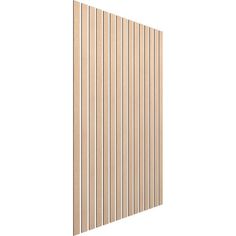 a wooden paneled wall with vertical slats on the sides and horizontal slats on the top