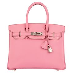 The Hermes Birkin 30cm in Bubblegum Epsom Leather with Palladium Hardware is a vibrant and captivating symbol of luxury and sophistication. Crafted meticulously by Hermes artisans, this iconic bag boasts the stunning Bubblegum Epsom Leather, renowned for its durability and vivid color. The playful yet elegant hue adds a touch of youthful exuberance to the timeless Birkin silhouette. The Palladium Hardware beautifully complements the cheerful Bubblegum shade, offering a modern and sleek contrast that enhances the bag's overall appeal. From the meticulously crafted hardware to the iconic turn-lock closure, every detail exudes Hermes's commitment to excellence. The Birkin 30cm is not just a bag; it's an icon of luxury fashion. Its spacious interior and versatile design make it a statement pie Pink Birkin, Light Pink Birkin, Hermes Birkin 25 Pink, Hermes Birkin Bag 35cm, Hermes Special Order Birkin, Hermes Box, Hermes Handbags, Jane Birkin, Luxury Purses