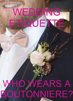 a man in a tuxedo is wearing a boutonniere