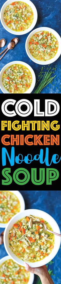 Cold Fighting Chicken Noodle Soup - The most soothing, comforting, cozy soup for the flu season! Quick/easy to make, you'll be feeling better in no time! Cozy Soup, Orzo Soup, Chicken Orzo Soup, Aol Mail, Comfort Soup, Soup And Stew, Bread Bowls