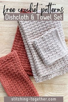 graphic reading "free crochet patterns Dishcloth and towel set" with an image of crochet dishcloths and dish towels Crochet Washcloth Free Pattern, Crochet Washcloth Free, Crochet Dish Cloth Free Pattern, Cloth Crochet, Crochet Dish Towels, Crochet Kitchen Towels, Crochet Washcloth Pattern, Crochet Potholder Patterns, Free Pattern Crochet