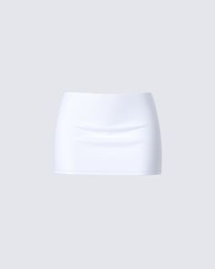 Say hello to your new fav basic 😌 This timeless white mini skirt is made from stretch jersey fabric and complete with a hidden elastic waistband for a fitted style - this staple piece is perfect for anything from lunch with the girls to a night at the club 🤍 White Skirt Mini, White Skirt Formal, White Micro Skirt, Pink Top White Skirt, Mini White Skirt, White Mini Skirt Outfit, Basic Skirts, Short White Skirt, White Miniskirt