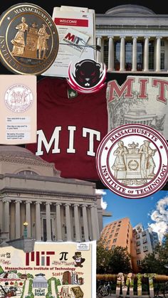 the collage shows many different things in this photo, including buildings and other items