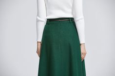 Button front A line wool skirt 2284# – XiaoLizi Midi Wool Skirt, Buttoned Skirt, Skirt Winter, Tailored Clothes, Handmade Skirts, Professional Stylist, Winter Skirt, Skirt Midi, Skirt Long