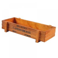 a wooden box with the words cafe do brasil written on it's front and side