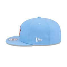 The Houston Astros Sky Blue 9FIFTY Snapback features an embroidered Astros Cooperstown logo at the front panels with a snapback closure at the rear and a gray undervisor. Blue Baseball Cap With Logo Patch, Blue Flat Bill Fitted Hat With Logo Patch, Blue Fitted Hat With Logo Patch And Flat Bill, Blue Visor Hat With Logo Patch, Blue Baseball Cap With Logo Patch And Flat Brim, Blue Snapback Hat With Logo For Baseball Season, Blue Snapback Hat With Logo Patch For Sports, Blue Snapback Hat With Logo Patch, Blue Flat Brim Baseball Cap With Logo Patch