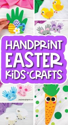 handprinted easter kids'crafts with text overlay