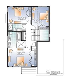 the floor plan for a two story house