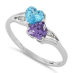 Top of ring height: 8mm

 Top of ring width: 12.8mm


Band width: 3.3mm



Shank width: 1.4mm 




Stone material: purple, blue & clear cubic zirconia



Center stone size: 5mm x 5mm



Stone shape: heart shape (center) & round



Center stone carat weight: 0.4 ct.



Total number of CZ stones: 4



Stone setting: basket prong setting





Metal: 925 sterling silver



Plating: rhodium plated 


Finish: high polish Purple Cubic Zirconia Promise Ring, Purple Multi-stone Rings For Promise, Purple Multi-stone Promise Ring, Purple Multi-stone Promise Birthstone Ring, Purple Heart-shaped Birthstone Rings, Heart-shaped Amethyst Ring With Accent Stones, Silver Heart-shaped Amethyst Ring, Silver Amethyst Ring With Heart-cut Center Stone, Heart-shaped Amethyst Birthstone Ring In Sterling Silver