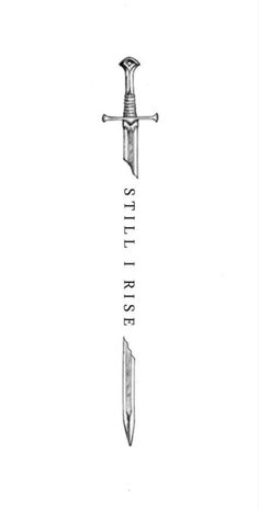 a black and white drawing of a knife with the words still life on it's side