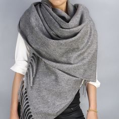 Brand Name:linenlooks,Gender:WOMEN,Scarves Type:Scarf,Material:Wool,Pattern Type:Solid,Department Name:Adult,Origin:CN(Origin),Style:Fashion,Scarves Length:175cm, Gray Shawl Scarves For Fall, Gray Shawl Scarf For Fall, Gray Winter Shawl Scarf, Luxury Scarves, Women Scarf, Scarf Material, Wool Shawl, Wool Scarf, Scarf Styles