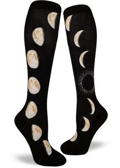 Women's Socks Archives - Page 5 of 8 - ModSocks Quirky Clothes, Space Socks, Witch Style, Womens Knee High Socks, Celestial Magic, Lunar Phases, Aesthetic Galaxy, Halloween Socks, Knee Highs