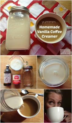 homemade vanilla coffee creamer recipe with ingredients to make it