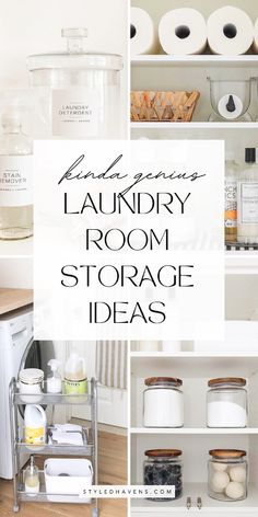 the laundry room storage ideas are great for small spaces, but they're easy to use