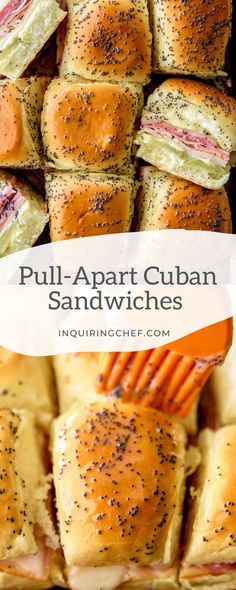 pull apart cuban sandwiches with the title overlay