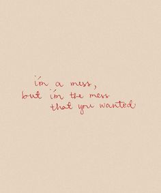 the words are written in red ink on a beige background