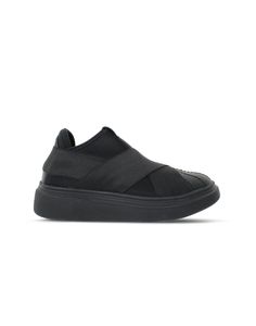 The EDGE® X elastic sneaker has an upper made of Lycra, patented elastic bands, removable antibacterial insole, rubber reinforcement on the heel and Eva sole. It is a soft and lightweight sneaker suitable for leisure use. Sporty Slip-on Sneakers For Streetwear, Black Textile Slip-ons With Rubber Sole, Sporty Slip-on High-top Sneakers With Vulcanized Sole, Functional Slip-on Sneakers With Removable Insole For Light Sports, Black Synthetic Sporty Slip-ons, Synthetic Low-top Slip-ons For Sports, Black Sporty Slip-ons With Removable Insole, Dynamic Slip-on Sneakers With Rubber Sole, Dynamic Synthetic Slip-on Sneakers With Rubber Sole