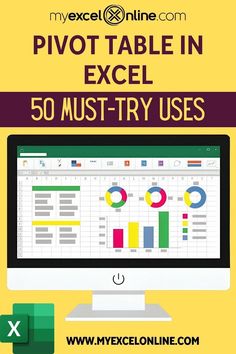 a computer screen with the text, pivot table in excel 50 must try uses