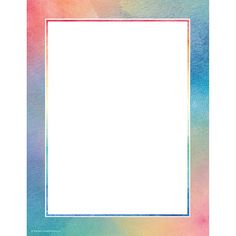 a colorful background with a white square in the middle