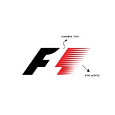 the number one and red waves are depicted in this logo design for f - 1