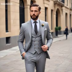 This is new modern Slim fit 3D Cut style which give you look slimmer and smarter. Item Include ( Coat+ Vest+ Pant) Color - grey Jacket and vest are lined with 100% Satin Notch Lapel, Two Pockets at bottom of jacket and one inside. Free Express Shipping all over the world. Fitted Gray Suit For Wedding, Gray Tuxedo With Suit Collar For Wedding, Gray Collared Tuxedo For Wedding, Fitted Gray Tuxedo For Groom, Gray Tuxedo For Wedding, Gray Fitted Blazer For Wedding, Fitted Gray Blazer For Wedding, Gray Fitted Suit For Groom, Fitted Gray Tuxedo Blazer