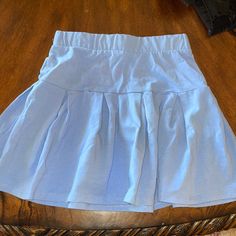 Never Worn Before! Super Stretchy And Good Quality Light Blue Lined Skirt Bottoms Casual Style, Stretch Blue Tiered Skirt, Casual Blue Tennis Skirt With Elastic Waistband, Light Blue Stretch Skirt, Light Blue High Waist Denim Skirt, Casual High Waist Light Blue Skirt, Blue Stretch Tiered Skirt, Casual Light Blue High Waist Skirt, Casual Light Blue Mini Skort