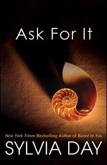 the book cover for ask for it by sylia day, with an image of a spiral