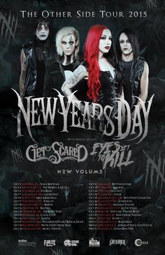 the new year's day concert poster for their upcoming album, get scared tour