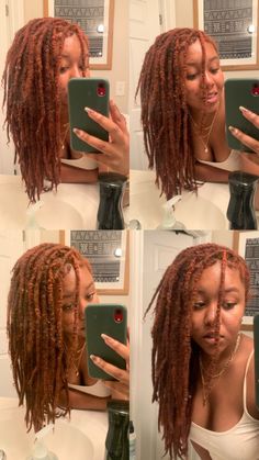 Cooper Locs, Cinnamon Locs, Copper Locs Black Women, Woman With Dreadlocks, Loc Colors, Ginger Hair Dyed, Colored Locs, Red Copper Hair Color