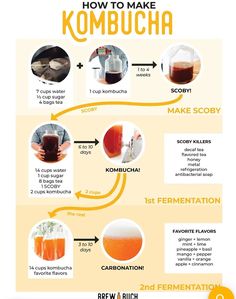 how to make kombucha info poster with instructions on how to make it