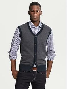 Birdseye Buttoned Sweater Vest | Banana Republic Classic V-neck Vest For Layering, Classic V-neck Vest For Fall, V-neck Vest For Business Casual In Spring, Winter Business Casual Vest, Casual Business Winter Vest, Casual Winter Vest For Business Casual, Casual Fitted V-neck Vest, V-neck Vest For Business Casual Spring, Classic V-neck Sweater Vest For Fall