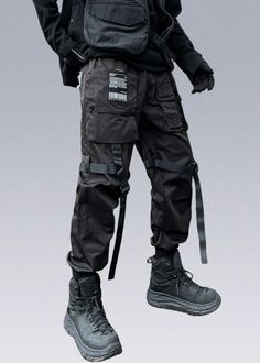 Darkwear/Warcore Soldier Pants Techwear Bottoms With Tapered Leg And Multiple Pockets, Black Combat Pants With Straight Leg, Black Combat Straight Leg Pants, Combat Cotton Pants With Hip Pockets, Combat Cargo Pants With Pockets, Combat Cargo Pants With Side Pockets, Cotton Combat Pants With Hip Pockets, Military Pants With Multiple Pockets, Military Style Pants With Multiple Pockets