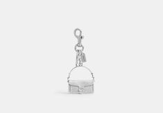 Tabby Bag Charm | COACH Rectangular Logo Bag Charm, Rectangular Bag Charm With Key Clip, Luxury Keychain With Key Clip For Gift, Luxury Keychain With Key Clip As Gift, Rectangular Key Leash Bag Charm For Everyday, Rectangular Keys Bag Charm For Gift, Rectangular Keychain With Key Leash For Daily Use, Rectangular Bag Charm With Lobster Clasp For Everyday Use, Silver Keychain With Lobster Clasp