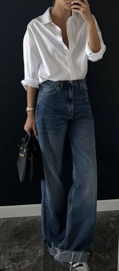 Smart Casual Jeans Outfit Women, Mode Tips, Elegante Casual, Casual Work Outfits, Outfit Aesthetic