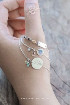 Pick your birthstones and take that gift for your BFF up a notch. Or here's a Mother's Day gift idea; select your and your siblings' birthstones. Or wear as a constant reminder to yourself, selecting the stones not because of the birth month they represent, but their colors, powers or meaning. A sweet dainty bracelet for everyday wear. #ethicaljewelry #bracelet #handmadejewelry #giftidea #gardensofthesun Adjustable Sterling Silver Meaningful Jewelry, Meaningful Sterling Silver Bracelets, Personalized Sterling Silver Meaningful Bracelets, Meaningful Sterling Silver Bracelet, Minimalist Sterling Silver Jewelry For Friendship, Silver Sterling Bracelets For May Birthstone, Silver Sterling Bracelet For May Birthstone, Silver Birthstone Jewelry For Friendship, Dainty Sterling Silver Bracelets For Birthday