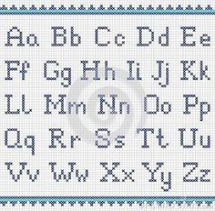 a cross stitch alphabet with the letters and numbers in each letter, as well as an image