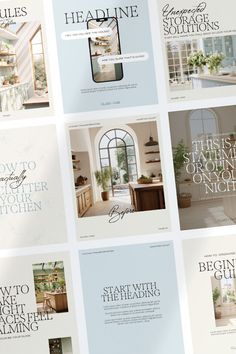 the front and back pages of an interior design brochure