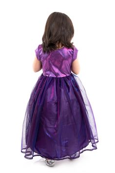 Your little one will love this gorgeous Purple Ice Princess dress and will be ready for any adventure whether it be a blizzard or a play date in the park! Stretch velvet bodice, that is ruched up the center Embellished with a glittering snowflake with matching trim along the neckline Purple china silk skirt with a sheer overskirt, overlaid with gorgeous metallic design Breathable, Silky Soft, 100% Polyester Fabrics Accessories Sold Separately // When the user clicks on div, open the popup functi Ice Princess Dress, Play Date, Ice Princess, Fabric Accessories, Stretch Velvet, Silk Skirt, Metal Design, Princess Dress, Christmas Outfit