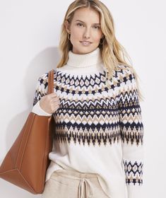 Shop Nordic Fair Isle Turtleneck Sweater at vineyard vines Fair Isle Sweaters, Fall Outfits Inspiration, I Fall To Pieces, Cable Knit Scarf, Fair Isle Cardigan, Party Outfits For Women, White Jean Jacket, Thick Sweater, Fashion Sweaters