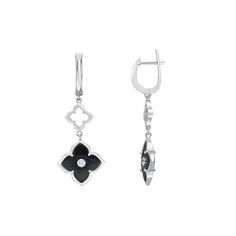 You're sure to love these elegant sterling silver black onyx and cubic zirconia flower drop earrings. You're sure to love these elegant sterling silver black onyx and cubic zirconia flower drop earrings.Click on this JEWELRY & WATCHES GUIDE to learn about fit, styles, materials and more! Length: 44 mm Backings: latch back Metal: sterling silver Plating: rhodium Finish: polished Packaging: boxedSTONE DETAILS Stone type: cubic zirconia, onyx Total weight: 1 ct. Center stone carat weight: 1/8 ct. C Flower Drop Earrings, Black Onyx, Belly Button Rings, Onyx, Cubic Zirconia, Jewelry Watches, Plating, Packaging, Drop Earrings