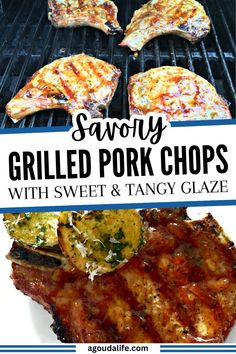 grilled pork chops with sweet and tangy glaze are the perfect side dish