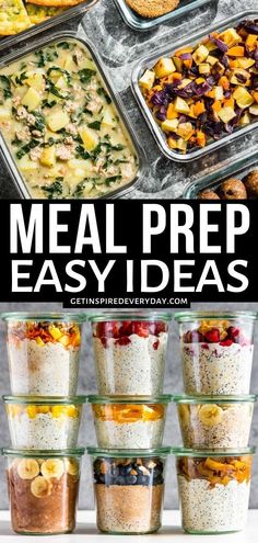 an image of meal prep ideas with text overlay