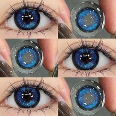 Blue Contact Lenses, Koleksi Makeup, Eye Lens Colour, Red Contacts, Membentuk Alis, Cosmetic Contact Lenses, Eye Contacts, Color Contacts, Contact Lens Case