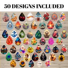 the cover of 50 designs included with an image of many different types of items and colors