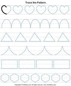 an exercise sheet with numbers and shapes to practice handwriting, including the number one on each side