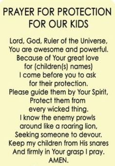 prayer for protection for our kids