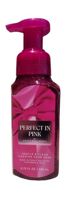 NEW Bath & Body Works Gentle & Clean Foaming Hand Soap PERFECT IN PINK 8.75 OZ Fragrance notes: vibrant cherries, pink camellia and whipped almond crème. Almond Creme, Pink Camellia, Body Soap, Bath Body Works, Bath Body, Soap Making, Bath And Body Works