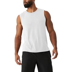 Mens Athletic Sleeveless Tee Muscle Tank Top. Lightweight, breathable, and natural. The perfect combination for all active and casual activities. All tees are pre-shrunk to minimize any shrinkage during wash. Only double-needle stitching used on all hems. Reinforced button stitching for long term use. Size: 2XL.  Color: White.  Gender: male.  Age Group: adult. White Tank T-shirt For Sports, Casual Sleeveless Activewear For Outdoor, Casual Sleeveless Outdoor Activewear, Casual Sleeveless Moisture-wicking T-shirt, Sporty Sleeveless Outdoor Tops, Breathable Sleeveless Summer Muscle Tee, Sleeveless Moisture-wicking Outdoor Activewear, Outdoor Sleeveless Moisture-wicking Activewear, White Moisture-wicking Cotton Tank Top