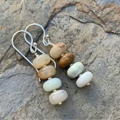 Colorful Natural Stone Beads Decor Dangle Earrings Retro Bohemian Style Zinc Alloy Jewelry Daily Casual Stack Earrings, Handmade Turquoise Earrings, Beads Decor, Retro Bohemian, Beaded Earrings Diy, Turquoise Drop Earrings, Natural Stone Earrings, Stacked Earrings, Natural Stone Beads